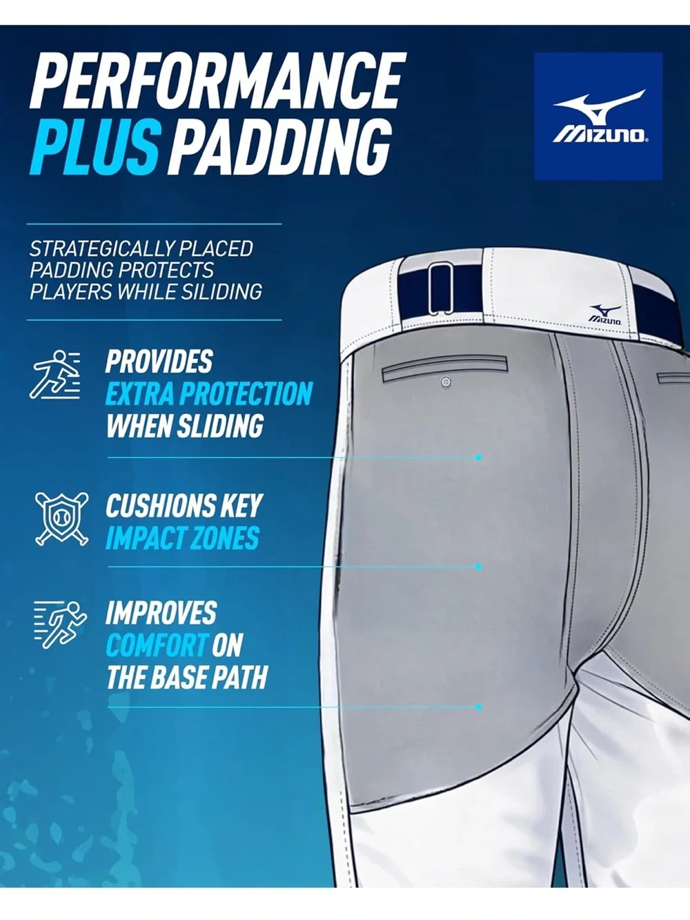 Mizuno Youth Select Pro Piped G2 Pants, White/Royal, X-Large 1837/bb2-1